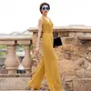 Jumpsuit Women Summer Party Rompers Chiffon Elegant Sapphire Blue Full Length Lace High Street Rompers Plus Size 3XL 4XL 210625