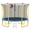 12 футов батут для детей с защитным корпусом Net баскетбол обруч и лестница легкая сборка круглый открытый открытый батустический батут США A09
