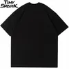 2021 Mężczyźni Streetwear Oversize T Shirt Hip Hop Graphic Letter Print T-Shirt Harajuku Bawełna Luźny Krótki Rękaw Tshirt Black Gray 220214