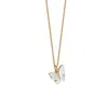 Coreano Ins Frio Vento Nicho Design Luz Luxo S925 Sterling Prata Branco Jade Borboleta Colar Feminino Clavícula Chain Q0531