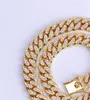 Mens 18k Gold Tone 316l Stainless Steel Chains Cuban Necklace Curb Cuban Link Chain with Diamonds Clasp Lock 8mm/10mm/12mm/14mm/16mm/18m 67