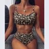 RUUHEE Leopard Badeanzug Frauen Push Up Bikini Geraffte Hohe Taille Bademode Weibliche Biquini Brasilianische Schwimmen Badeanzug 210630