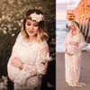 Vit sexiga moderskapsklänningar fotografering Props spetslans fancy klänning mammkläder graviditet klänning för kvinnor fotografering
