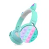 CT-950 casque sans fil mignon chat oreille écouteurs Bluetooth casque stéréo Ultra-long soulager le Stress arc-en-ciel bulle Fidget jouets