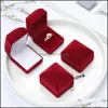 Opbergdozen Bakken Home Organisatie HuisKee Tuin 100 stks Flocking Jewelry Box 4.8x4.8c Arch Top Veet Ring Case Gift Display Drop Delive