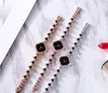 Persoonlijkheid Klassiek Klavertje Vier Volledige Diamond Link Polshorloges, Bling Horlogesets Verstelbare Kristallen Armband Cadeau voor Vrouwen Moeders, Unieke Geschenken Zusters-11