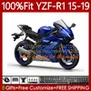 Carrozzeria iniezione per YAMAHA YZF-R1 YZF R 1 1000CC 2015-2019 104No.157 Rosso nero YZF R1 1000 YZF-1000 2015 2016 2017 2018 2019 YZF1000 YZFR1 15 16 17 18 19 Carenature OEM