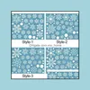 Decor & Gardenwhite 36Pcs/Lot Snowflake Wall Stickers Glass Window Sticker Christmas Decorations For Home Year Gift Navidad Le6W Drop Delive