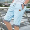 2021 Pantaloncini da spiaggia Pantaloni sportivi maschili e capris di canapa pantaloncini casual pantaloni da uomo del commercio estero estate nuovo cotone X0705