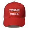 Trump 2024 Hat Trump Cotton Sunscreen Baseball Cap with Adjustable Buckles Embroidery Letters USA Cap Red and Black Color for Outdoor