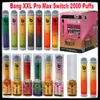 Bang Pro Max Switch Disposable Vape Pen 2 IN 1 E Cigarette Device 7ml Pods 2000 Puffs XXtra Vapor Kit VS Puff Double Ezzy Super