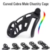 NXY Chastity Device 2022 Midjebälte Man Kit Penis Sleeve Cover Ring Cobra Cock s Lås Bur Sexleksaker för Men1221