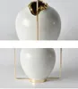 Vases Modern White Ceramic Ornament Decor Phnom Penh Lotus Leaf Edge Design Modeling Vase With Metal Stand Home Furnishing