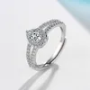 Медная платина Platinum Classic Ring Double Rings Form Form Cubic Zirconia Promise Кольца Вечности Обручальное Свадебное кольцо для женщин