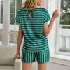 2021 Verão Sexy pijama conjuntos mulheres conjunto de algodão plus size dois pedaços sleepwear solto impresso casa loungewear pijama mujer s-5xl x0526