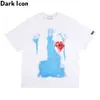 The Beating Heart Oversized Streetwear Men's T-shirt Short Sleeve Printed Tshirts for Man Casual Tee Shirts Black Whit 210603