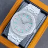 Diamantklocka Automatisk Mekanisk 40MM Herrklockor För Herr Armbandsur Rostfritt stål Mode Armbandsur Montre De Luxe