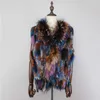 colors Women Genuine real Rabbit Fur Vest coat tassels Raccoon Fur collar Waistcoat T191118