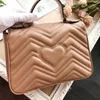 Bolsos cruzados para mujer, bolso Hobo a la moda, famosos diseñadores de carteras Marmont, bolsos acolchados con forma de corazón