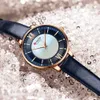 Curren Branded Women Watches 2021 Lux Eleganckie damskie zegarek ze skórzaną bransoletką Royal Blue Q0524