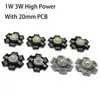 Lekkie koraliki 10-100pcs 3W LED LED LED ciepły biały/chłodny biały/naturalny biały/czerwony/zielony/żółty królewski niebieski IR UV No PCB lub 20 mm gwiazdka PCBV