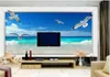 Bakgrundsbilder Custom Po Wallpaper 3D väggmålning för väggar 3 d Fantasi strand Seaside Seagull Vardagsrum TV Bakgrund Väggpapper