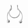 Anneau de nez faux Septum Piercing en acier inoxydable Clip cerceau anneaux de nez goujon d'or Sexy pour les femmes Non percé bijoux de corps