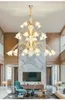 Big European Flower Crystal Chandeliers LED Luxury American Modern Chandelier Lights Fixture Long Hanging Lamps Villa Lobby Home Indoor Lighting Diameter150cm