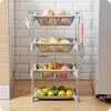 Kitchen Organizer PP Storage Rack Shelf With Movable Basket Bathroom Refrigerator Side Shelves 34 Layers Fruit Y200429
