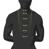 Hip Hop 2pcs Kit Miami Curb Cuban Chain Necklace 13-15MM Golden Iced Out Paved Rhinestones CZ Bling Rapper Necklaces Men Jewelry X0509