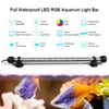 EU US Plug RGB Remote Aquarium Light Fish Tank Wodoodporna 5050 SMD LED Bar Light Aquatic Lampa Zatapialna 18-48 cm 220210