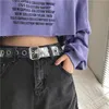 Cintos mulheres limpa ilhó de grommet fêmea feminina designer punk pin fivela de fivela de cintura resina plástico jeans PVC Jeans transparentes cinturões