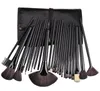 24 stks Foundation Make-up borstels set hout kit met PU tas verpakking in 6 kleuren DHL gratis verzending