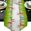 イースターエッグウサギの耳草テーブルランナーの結婚式の装飾ケーキ布とプレースマットの休日210709