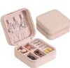 Portable Small Jewelry Box Girls Jewellery Organizer Faux Leather Mini Travel Case Rings Earrings Necklace Display SEAWAY ZZF14300