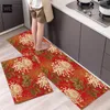 Tapis Tapis floral moderne long pour couloir mince plancher cuisine plantes fleur imprimé tapis chambre chevet fille femme