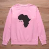 Женские толстовки толстовки Афро Lady Graphic Unisex Africa Map Print Женщины Streetwear Melanin Crewneck Pullovers Tops