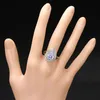 Luksusowa biżuteria projektant panna młoda ślub kropla wody pierścienie rozmiar 6-9 AAA Cyrkonia Copper Biały Niebieski Żółty Zielony Diament Love Engement Silver CZ Pierścionek dla kobiet Prezent