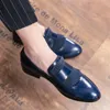 Solide bleu marron cuir verni hommes costume chaussures pointu gland formel hommes Oxford mocassins grande taille 38 48 fête mariage