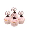 Chicinlife 10pcs 30 40 50 60 세 컵케익 toppers 생일 파티 기념일 성인 30th 생일 케이크 액세서리 용품 Y200618