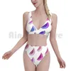 Kvinnors badkläder mångfärgad vattenmelon designer mönster bikini 1 bit kvinnor 2 bitar frukt mat färskt