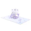 Karty pozdrowienia 3D Urodziny kwiat pusta papierowa karta koperta rocznica Święta Święta Bożego Narodzenia Prezent Kobiety różowy