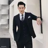 Men's Suits & Blazers Spot Checkered Suit Three-piece Trendy Slim Business Po Studio