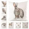 Cushion/Decorative Pillow 45cm*45cm **Sketch Animal** Inimitated Silk Fabric Throw Covers Couch Cushion Cover Home Decorative Pillows