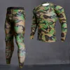 Men's Camouflage Thermal underwear set Long johns winter Thermal underwear Base layer Men Sports Compression Long sleeve shirts 210910