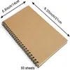 Kraft Spiral Notepads Journals Notebooks Barning Soft Cover 50 Sheets 100 صفحة لطلاب المكتب مدرسة