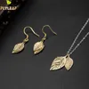 925 Sterling Silver Basil Leaves Drop Earrings For Women INS Pop Female 18k Gold Fashion Jewelry Flyleaf