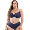 Sexy Set Floral Lace Women Bra Set Plus Size Female Lingeries Full Cup Unlined Bra and Panty Set Ultra Thin Panty 6 Colors C D DD E F L2304