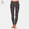 LETSFIND Fashion Christmas Year Flamingo with Present and Santa Hat Print Plus Size Pants High Waist Fitness Women Leggings 211204