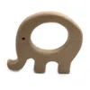Beech Trä Elefant Naturlig handgjord Trä Teether DIY Wood Personlig Hänge Miljövänlig Säker Baby Teether Leksaker 374 Y2